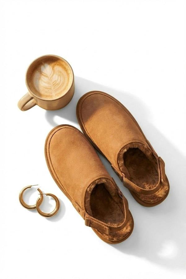 Niraya Faux Suede Slingback Mule Sandals With Cuff Strap - Khaki_wb