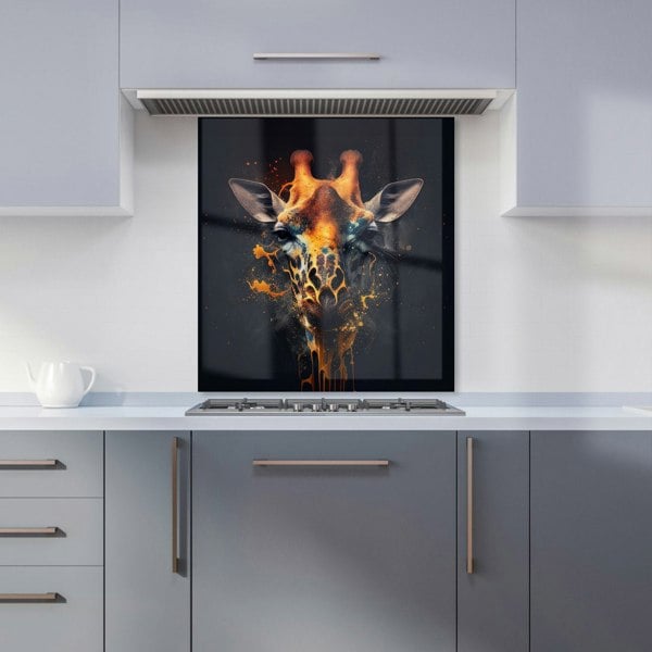 Warren Reed - Designer Golden Giraffe Face Splashart Kitchen Splashback