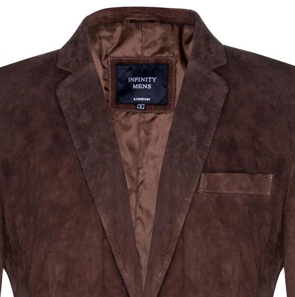 Infinity Leather Mens Blazer Suede Jacket Soft Italian Leather Coat