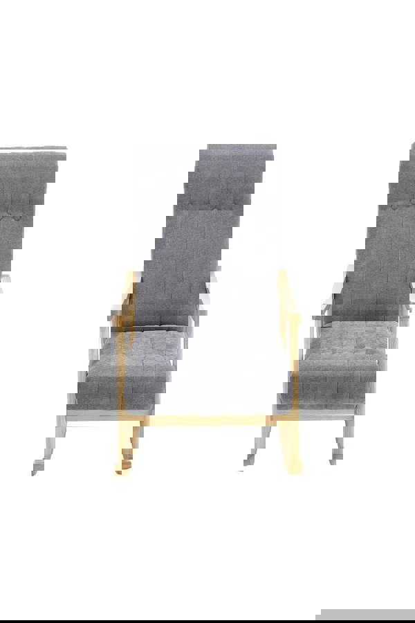 Living and Home Velvet Upholstered Tufting Rocking Chair