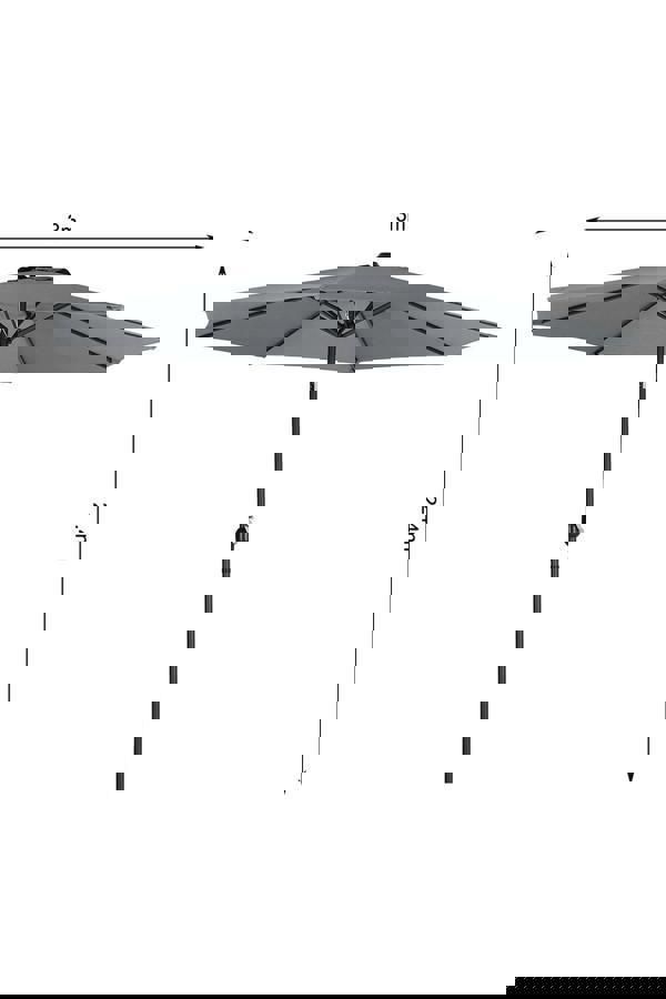 Living and Home 3M Large Rotating Patio Parasol with Cross Base