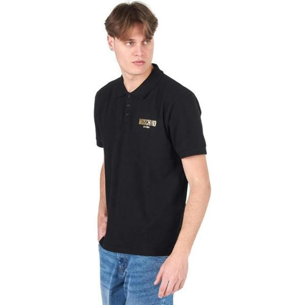 Moschino Unisex Adult Logo Cotton Polo Shirt - Black - 