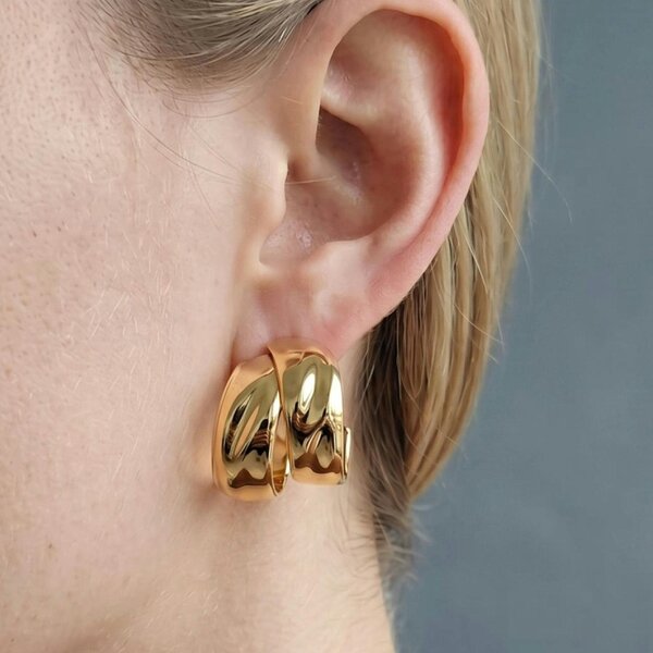 Uchi & Soto Kin Molten Gold Hoop Earrings