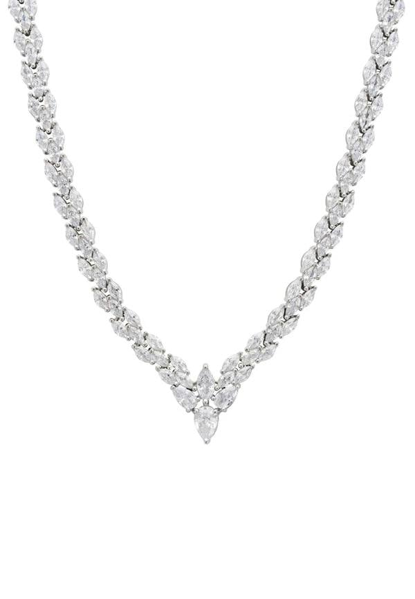 Petal Tennis Necklace Silver - LATELITA Necklaces