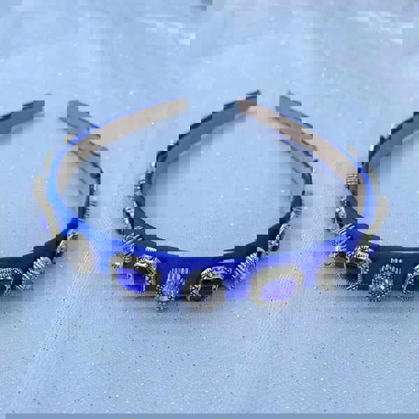 blue headband vintage hair band alice band