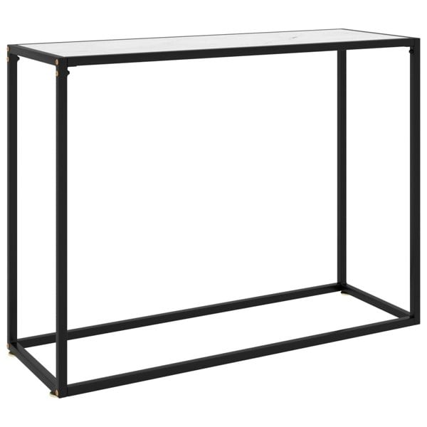 Berkfield Console Table White 100x35x75 cm Tempered Glass
