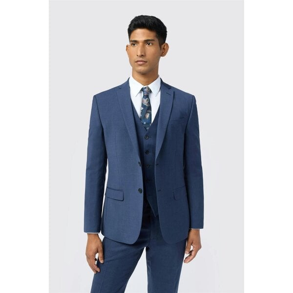 Ted Baker Slim Fit Performance Blue Panama Jacket