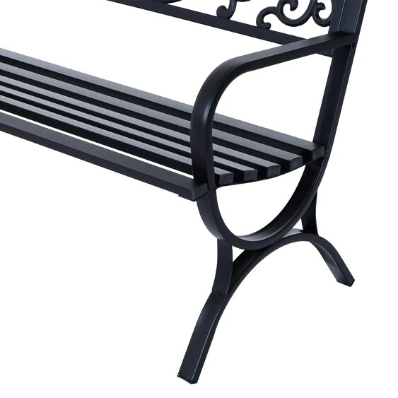 Wyld Haus Yota Nile 127cm Steel Black Powder Coated Garden Bench