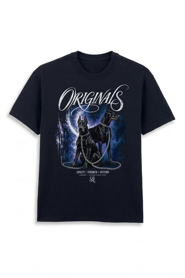 London Attitude Doberman Oversized Heavyweight Graphic T-Shirt