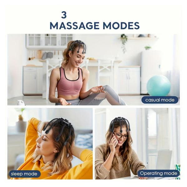 Dragodirect 8 Finger Electric Head Massager USB Rechargeable 3 Modes