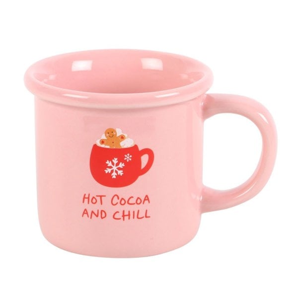 Something Different Hot Cocoa And Chill Christmas Mug - Pink