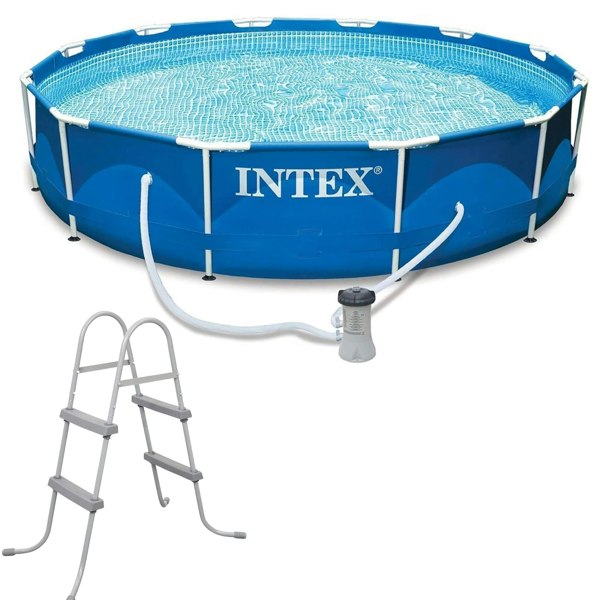 Intex 10ft Metal Frame Swimming Pool with Filter Pump and Ladder