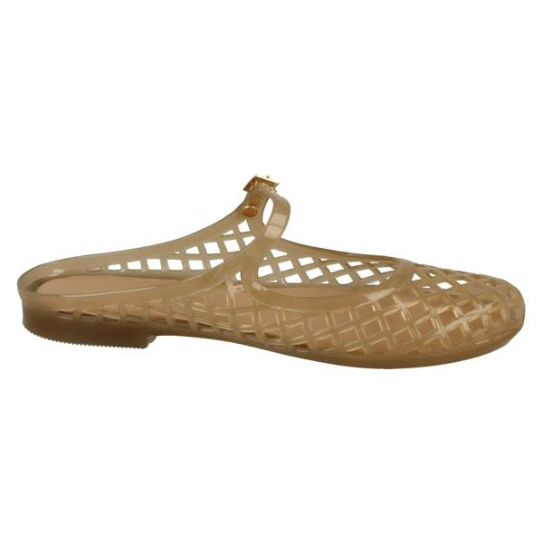 Spot On Ladies Spot On Flat Jelly Mesh Mule Sandals F00503