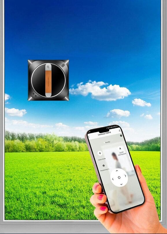 Liectroux Automatic window cleaning robot with app control, water tank and 3 cleaning modes