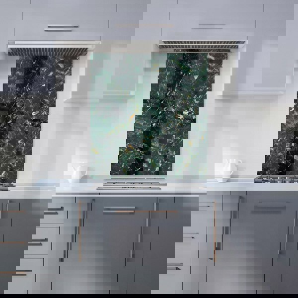 Warren Reed - Designer Deepest Green Quartz Effect Kitchen Splashback