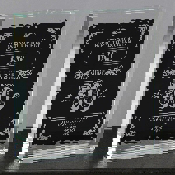 Personalised Memento Company Personalised Birthday Vintage Typography Crystal Token