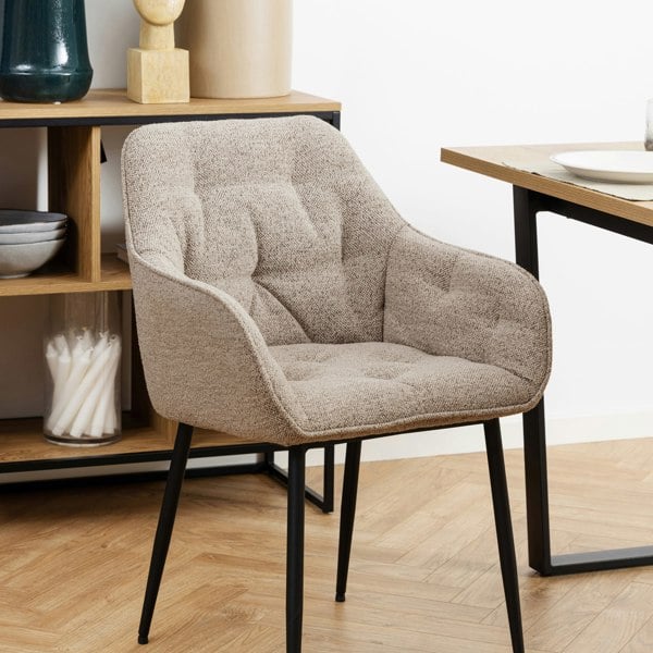 Furniture To Go Brooke Dining Chair with Armrest in Monza Beige Set of 2
