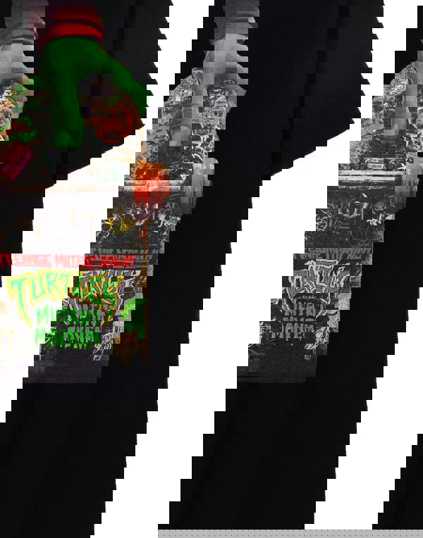 Teenage Mutant Ninja Turtles Mens Black Mutant Mayhem Skateboard Short Sleeved T-Shirt