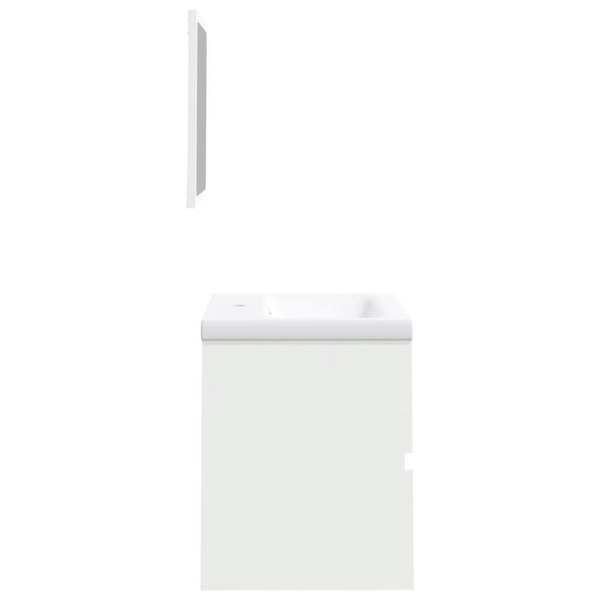 Berkfield Bathroom Sink Cabinet with Basin and Mirror White