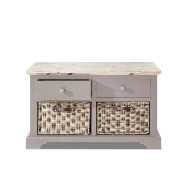 Statement Furniture Florence Storage Bench with 2 Drawers and 2 Baskets Assembled