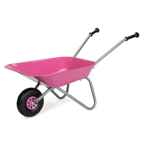 Rolly Child's Pink Metal Wheelbarrow