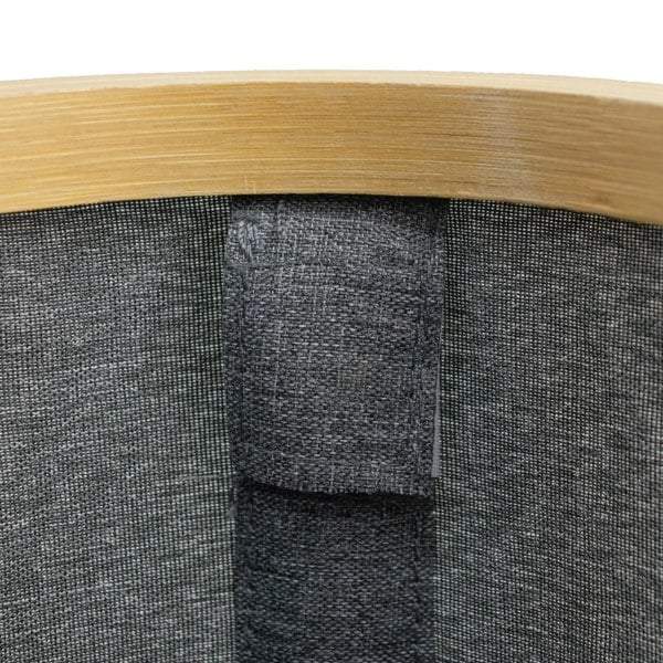 JVL Bambanio Foldable Bamboo Storage Basket, 26L, Set of 2 - Grey