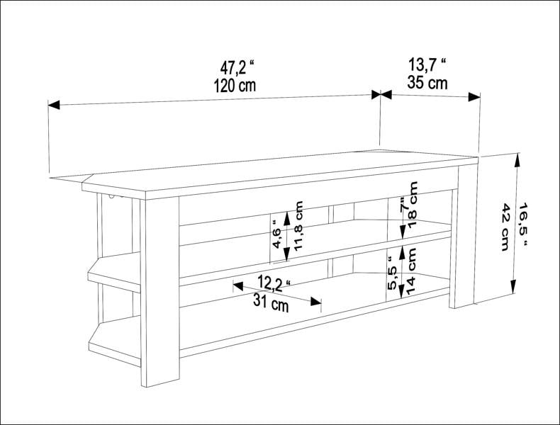 Decorotika Rita Modern Tv Stand TV Cabinet for TV's up to 52"