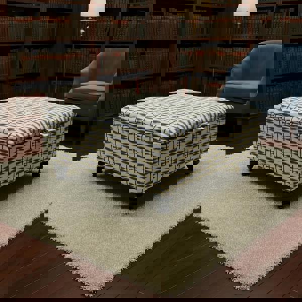 Statement furniture piece large square ottoman with hidden storage