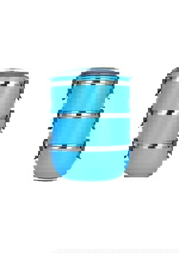 Rozi Freshbox 3-Layer Stainless Steel Bento Lunch Box (Blue)