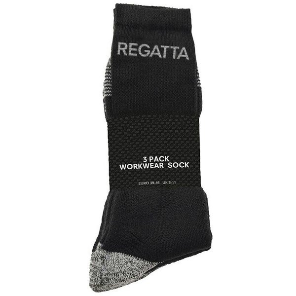 Regatta Mens Hardwearing Winter Work Socks (Pack Of 3) - Black