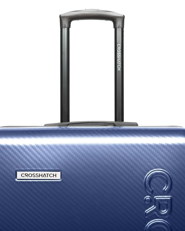 Crosshatch Escapade Embossed Suitcase 3pk Royal
