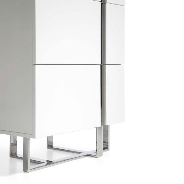 Angel Cerdá Chiffonier White Wood and Chrome-plated Steel 7018