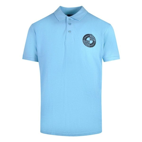 Cavalli Class Circle Logo Polo Shirt - Light Blue