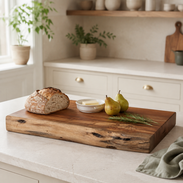 Downton Interiors Professional Chef Live Edge Acacia Wood Chopping Board - Extra Large