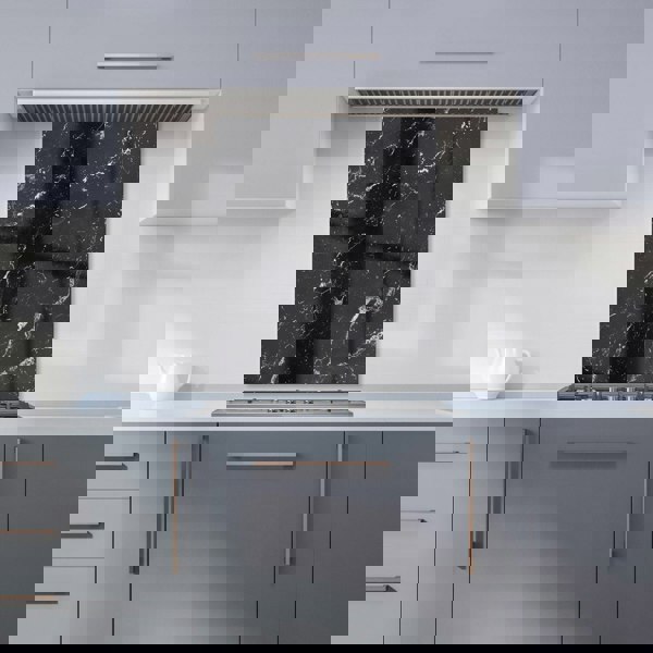 Warren Reed - Designer Polished Black Quartz Effect Kitchen Splashback