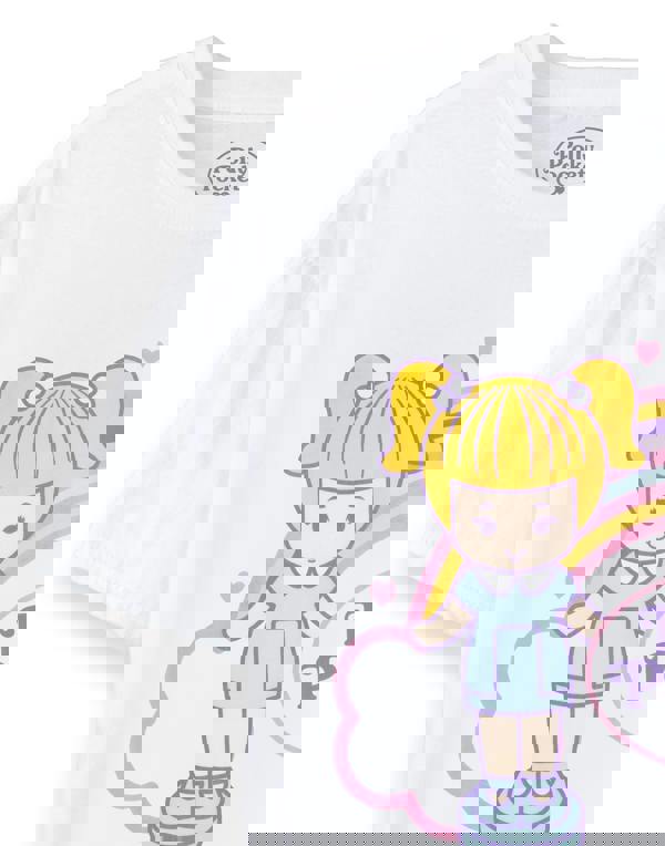 Polly Pocket Womens White Doll Short Sleeved T-Shirt