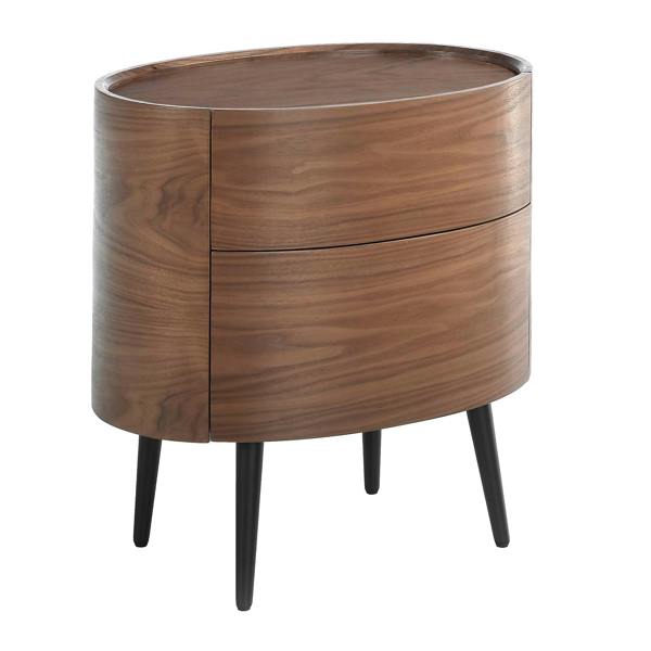 Angel Cerdá Bedside table walnut and black steel 7074