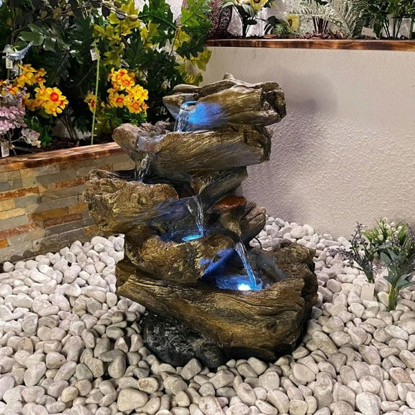 Tranquillity Water Features 5 Tier Wood Cascade Mains Water Feature