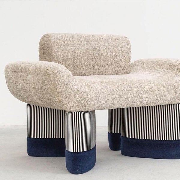 Egle Armchair, Boucle-Weilai Concept-Blue-Weilai Concept