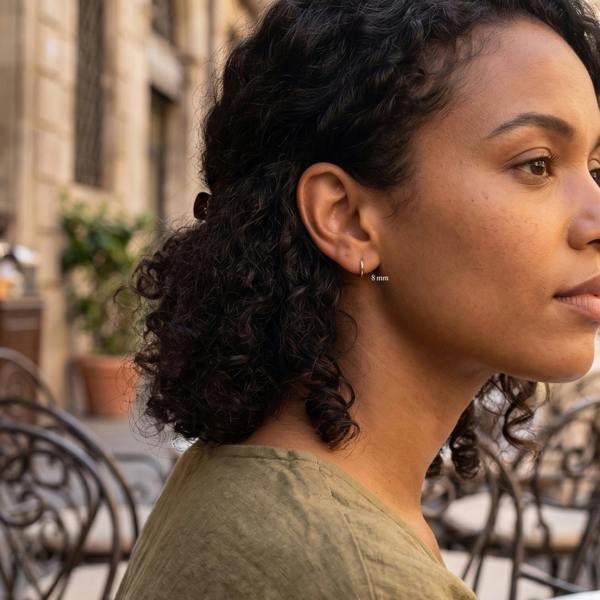 Spero London 9ct Solid Gold Hoop Earrings Set