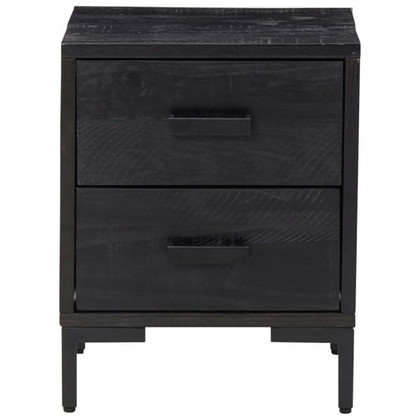 Berkfield Bedside Cabinet Black 36x30x45 cm Solid Pinewood
