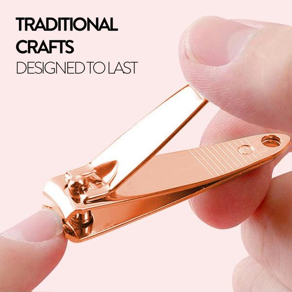 Aquarius Nail Clippers Stainless Steel Rose Gold Ergonomic Manicure Cutter Set of 3