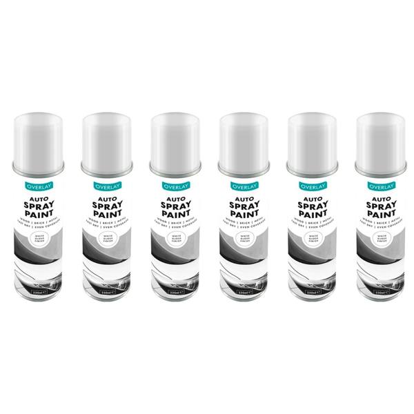 Overlay 6X Overlay Gloss White Auto Professional Spray Paint 250ml