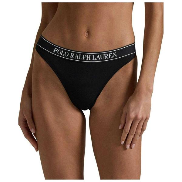 Ralph Lauren Womens/Ladies Polo Cotton Blend Thong - Black - 
