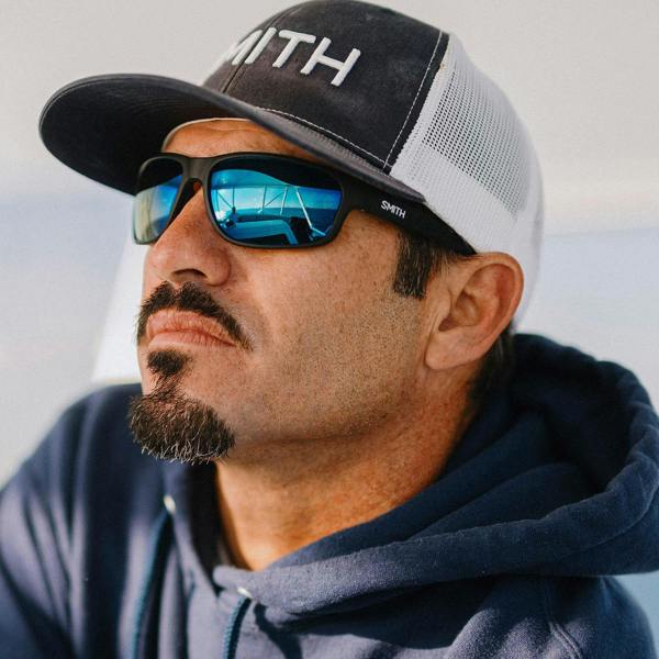 Smith Sunglasses Redding 2 124 QG Matte Black ChromaPop Polarized Blue Mirror