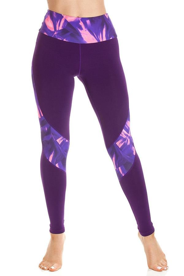 Camille Womens Sportswear Purple & Pink Full Length Leggings