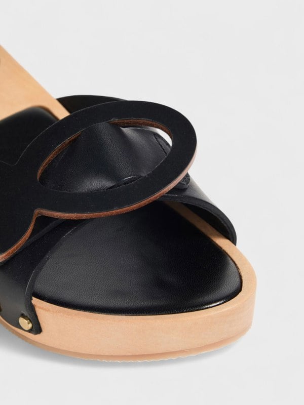 Pucci Appliquéd Leather Clog Sandals Black - Supplied FashionPucci