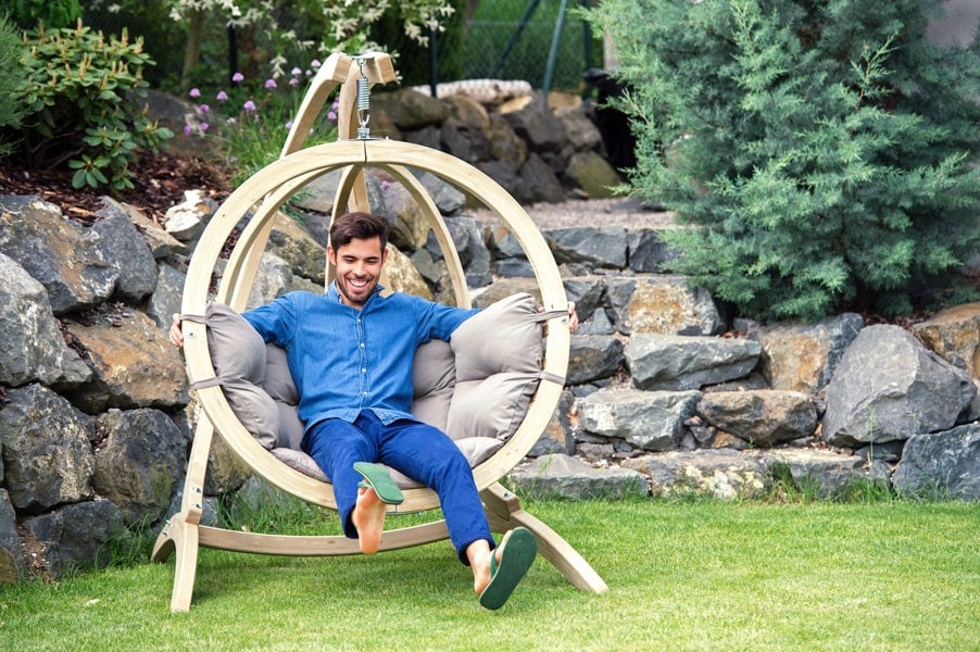 Amazonas Globo Hanging Egg Chair & Stand Set - Taupe