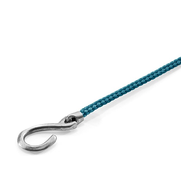Anchor & Crew Ocean Blue Heysham Silver and Rope Bracelet
