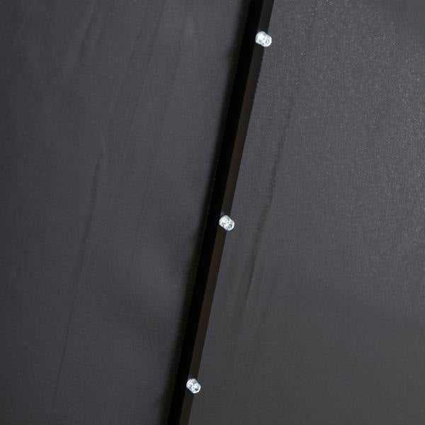 Samuel Alexander 3m Solar Powered Cantilever Lit Banana Garden Parasol with Crank Handle & White LED Lights in Grey with Base Bag Included